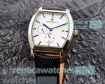 Clone Vacheron Constantin Malter Men's Watch Silver Bezel Black Leather Strap